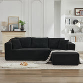 106" Cloud Sectional Couch L-Shape 3Seat,Plush Corduroy